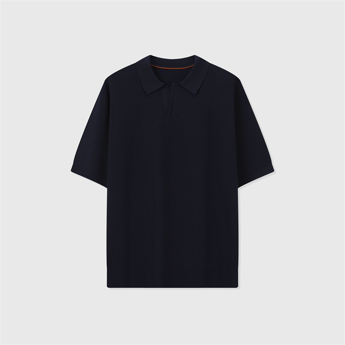 loro piana walkery notch collar knit short sleeve polo shirt